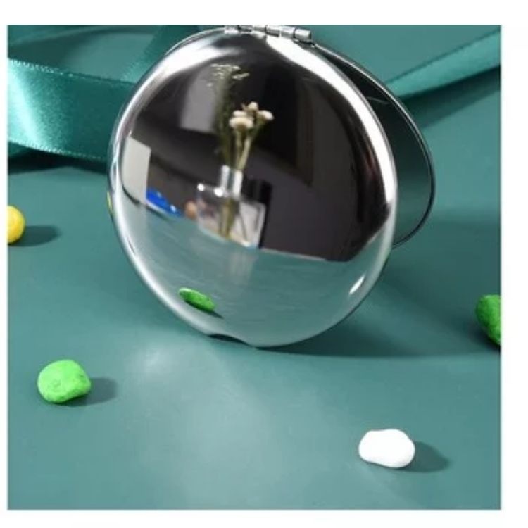 Mirror portable stainless steel portable round makeup mirror small mirror Metal Female hand-held drop-resistant solid color ins Square