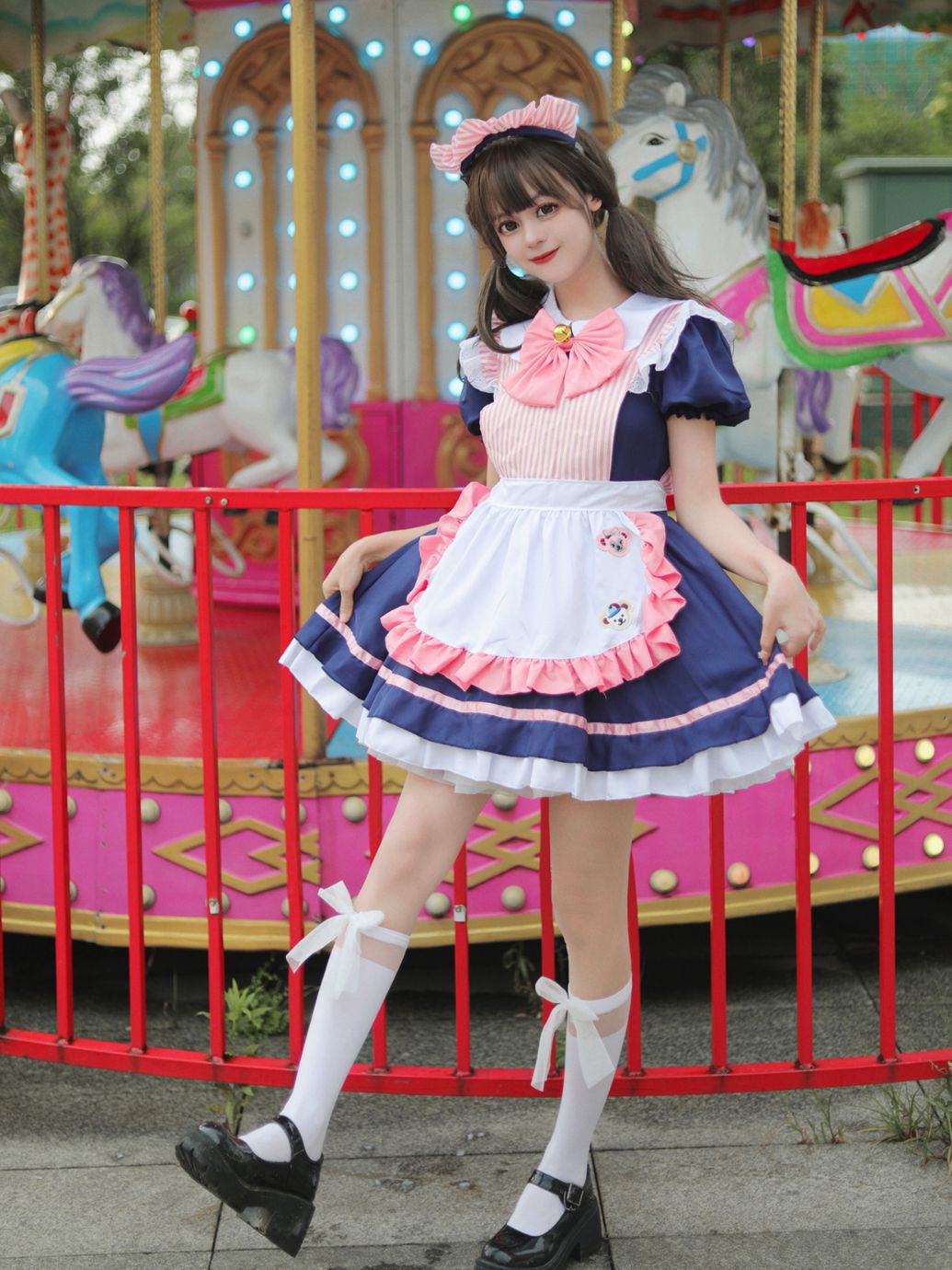 Cafe maid dress COSPLAY princess dress small dress women's role play party uniform plus size