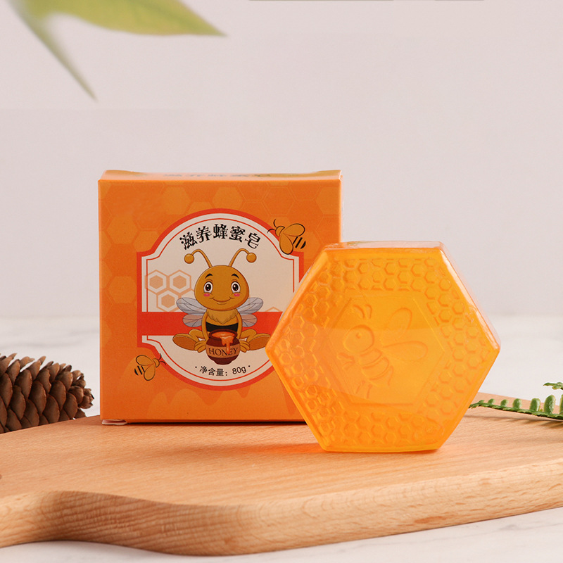 Natural handmade honey soap 80g nourishing and moisturizing essential oil soap face Bath hexagonal propolis soap wholesale