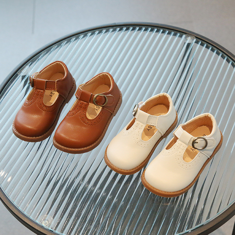 Black Men's and Women's Leather Shoes 2023 Spring New British Style Small Leather Shoes Children's Princess Shoes College Style Small Single Shoes