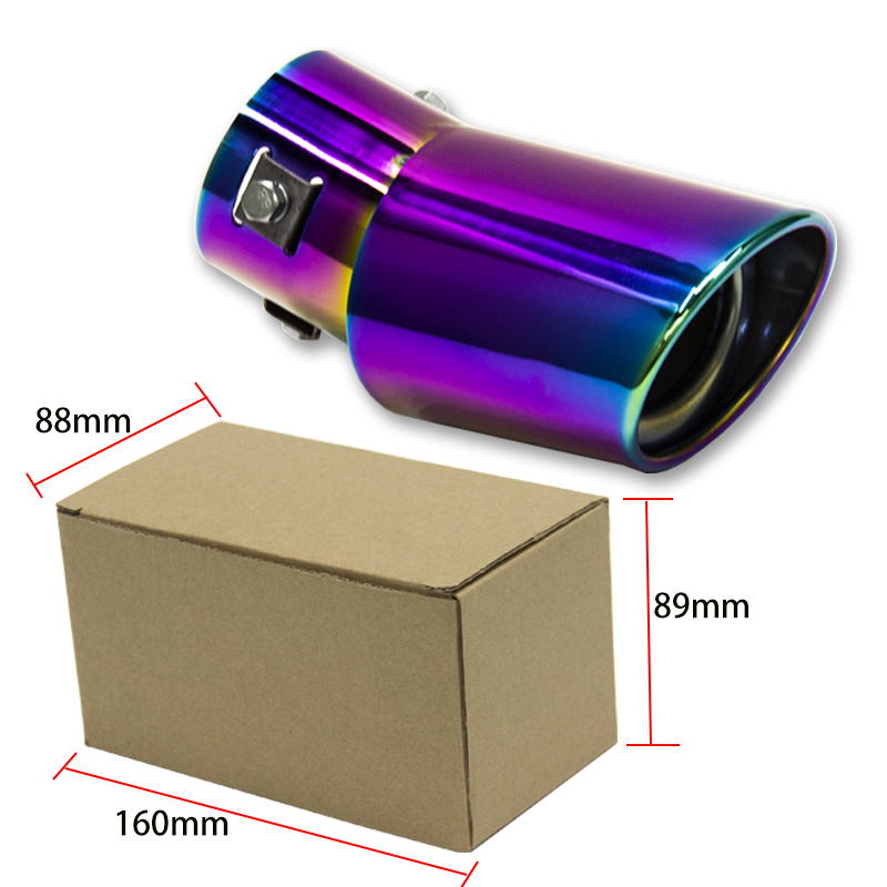 Spot wholesale car modified color plated tail throat tail pipe grilled blue large curved straight car exhaust muffler Universal