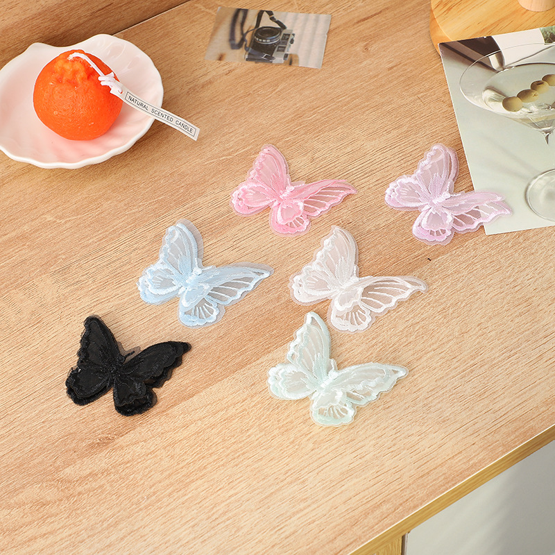 Double Embroidered Mesh Lace Butterfly Flower DIY Hanfu Wedding Dress Headwear Accessories Handmade Accessories Spot Hair