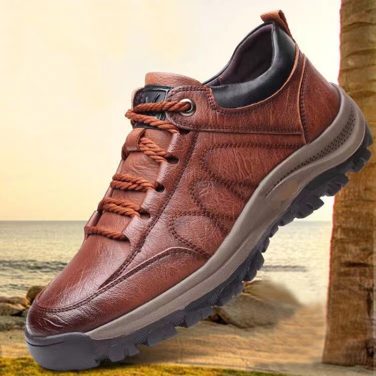 2023 new British cross-border foreign trade plus size men's shoes casual shoes men's non-slip outdoor hiking shoes leather shoes men