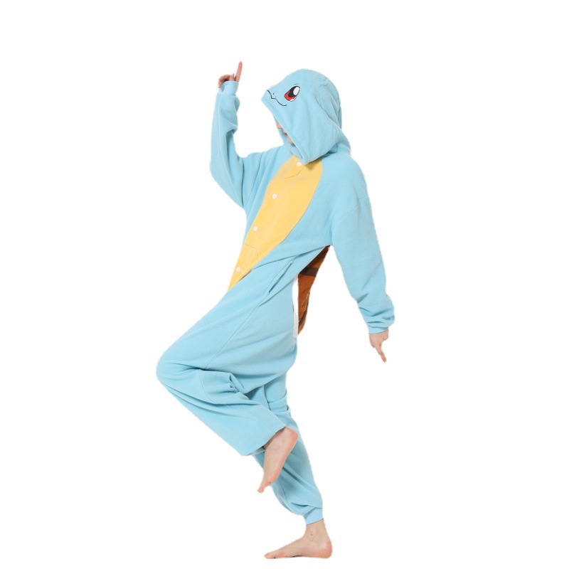 Cross-border Amazon polar fleece artifact Baby series Halloween cartoon animal one-piece pajamas couple pajamas