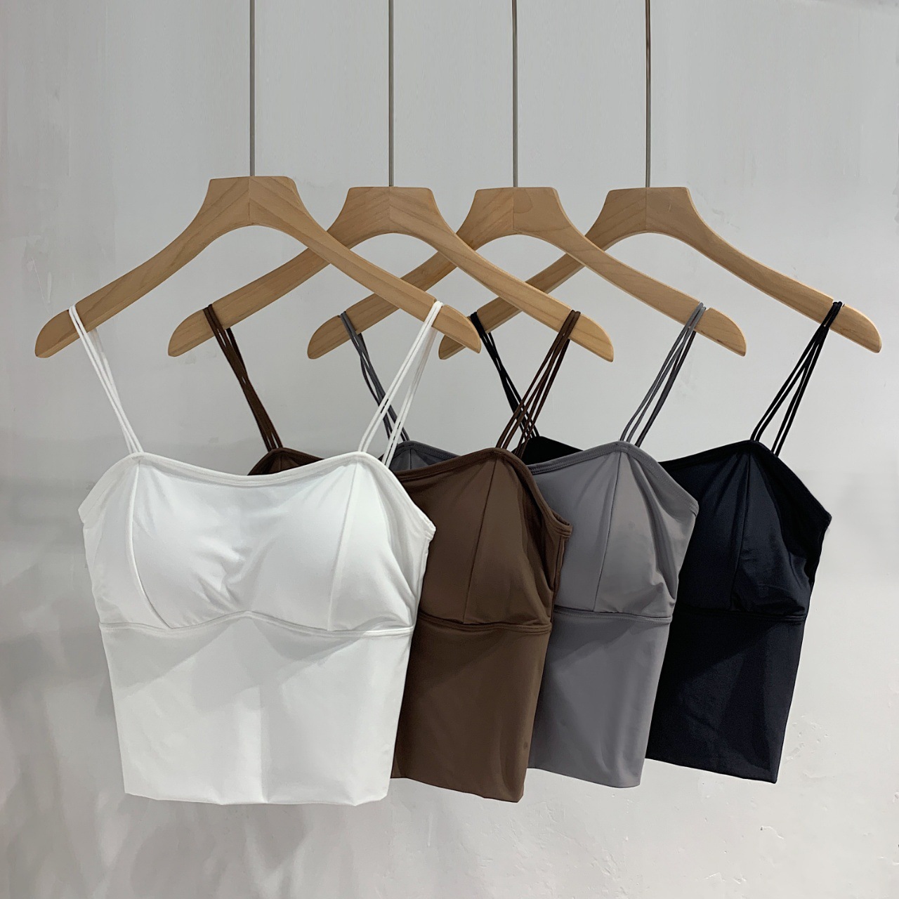 Beautiful Back Sling Small Vest Women's Long Ice Silk Korean Style Sexy U Strap Chest Pad High Elastic Breathable Tube Top Summer Underwear