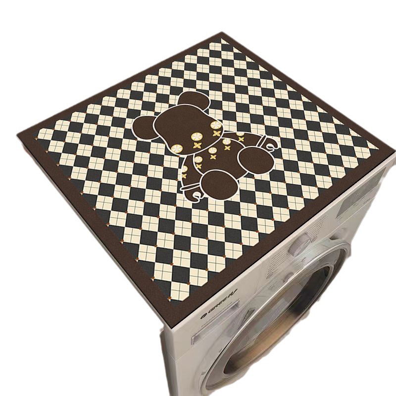 Cross-border Solid Color Diatom Mud Drum Washing Machine Mat Household Dust Cover Wash-free Printing Mat Microwave Dust Cover