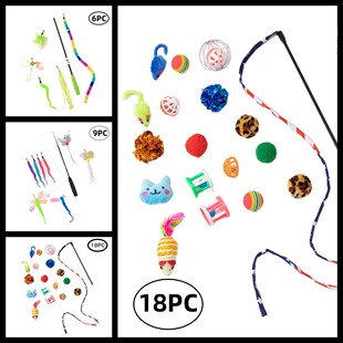 Amazon manufacturers summary cat toy combination set funny cat stick mouse combination set pet supplies wholesale
