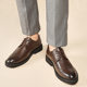Autumn 2025 New Leather Men's Shoes Brock Dress Shoes plus size British-style Inner Height Increasing Business Leather Shoes for Men