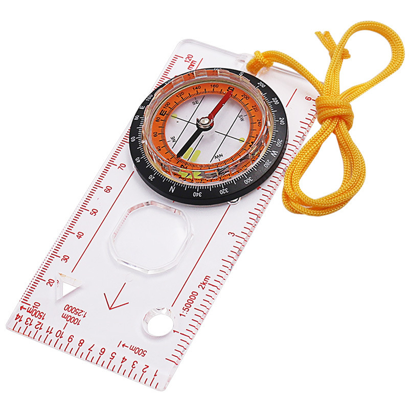 Outdoor travel hiking climbing survival supplies scale compass acrylic pointer map DC45-5C