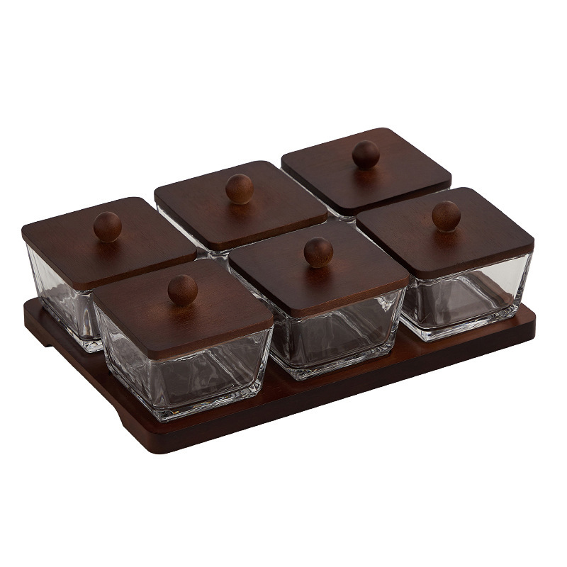 スナック皿陶磁器角碗ガラススナック果物乾燥果菓子皿ktv分格ナッツ試食キャンディー皿|undefined