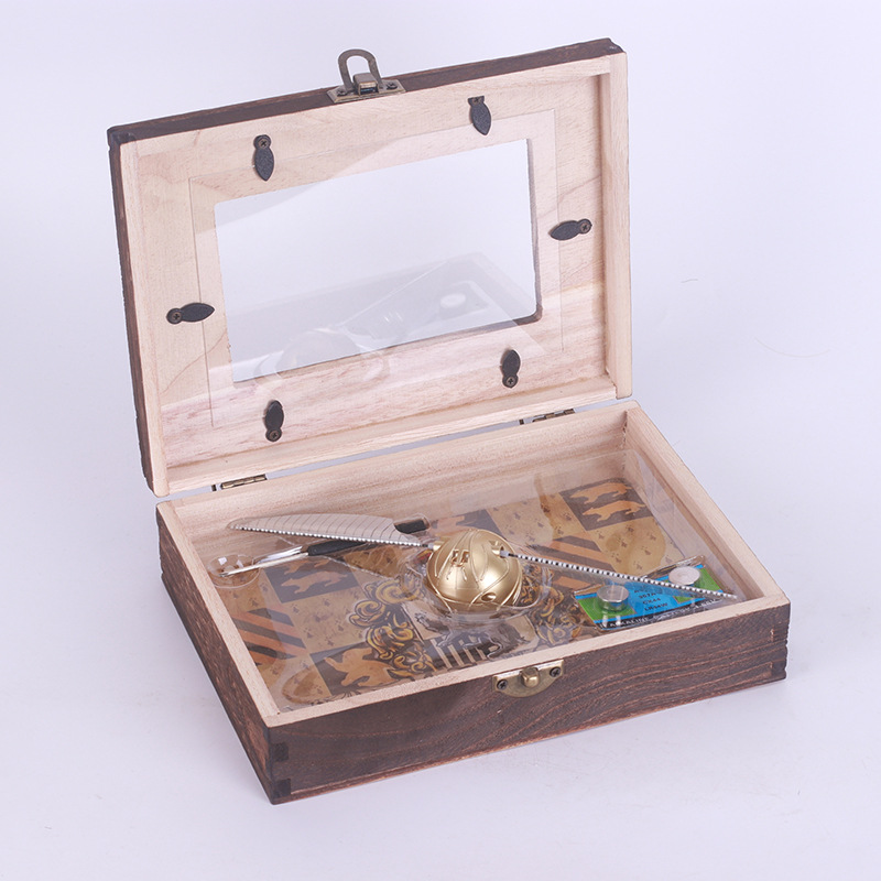Harry's Golden Snitch Movable Ornaments Wire-controlled Flying Quidditch Props Wooden Boxed Birthday Gift Potter