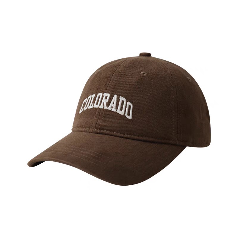 Coffee Deep Top Big Head Baseball Cap Women's Autumn and Winter All-match Embroidered Face Small Wide Corned Duck Tongue Hat Men's Trendy