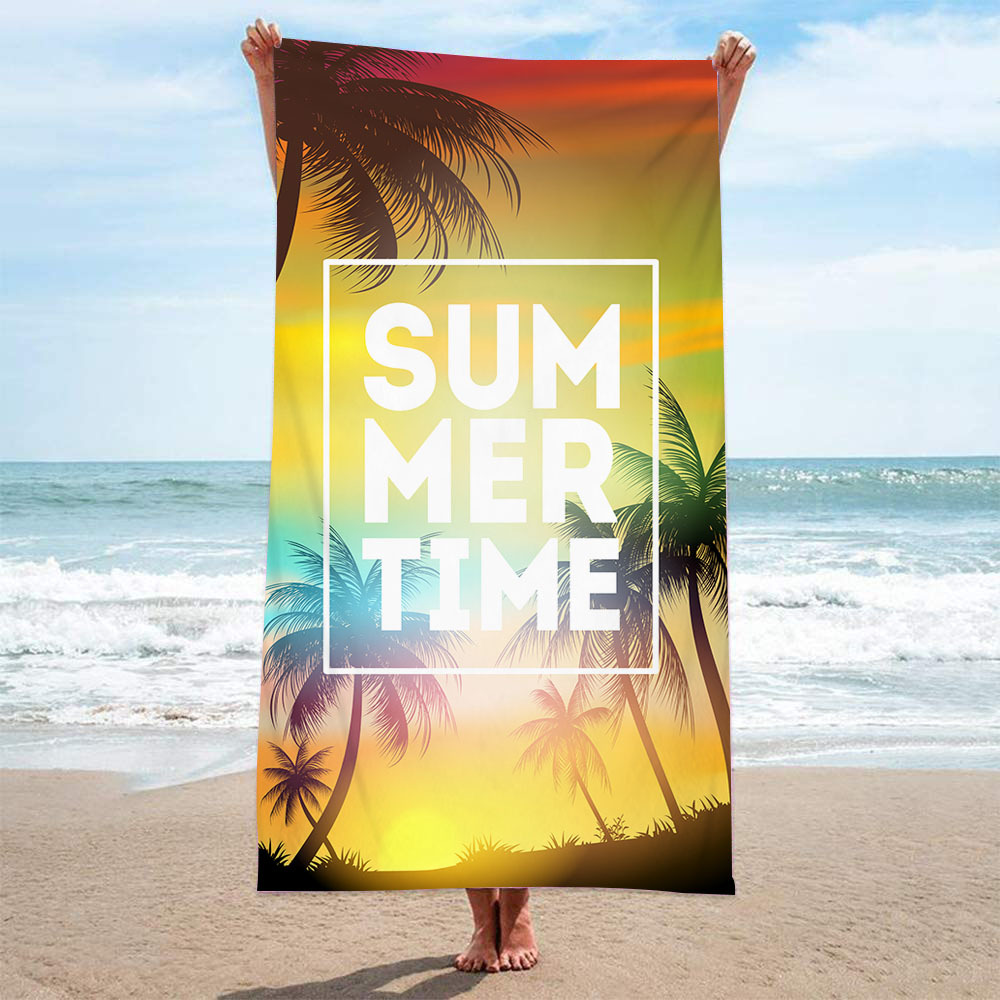 Beach towel bath towel wholesale microfiber towel rectangular beach mat digital printing bath towel shawl to figure
