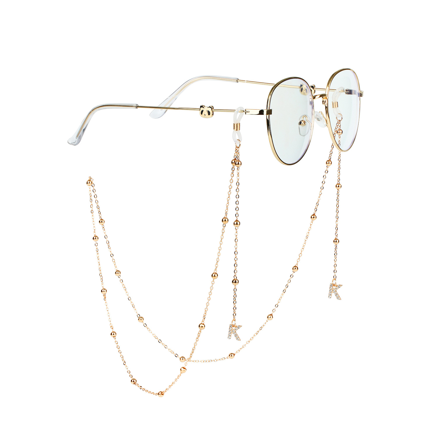 European and American Cross-border Letter Glasses Chain Fashion New Butterfly Shell Glasses Hanging Chain Star Butterfly Sunglasses Chain