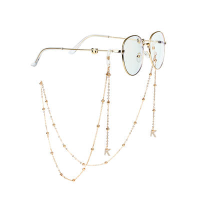 European and American Cross-border Letter Glasses Chain Fashion New Butterfly Shell Glasses Hanging Chain Star Butterfly Sunglasses Chain