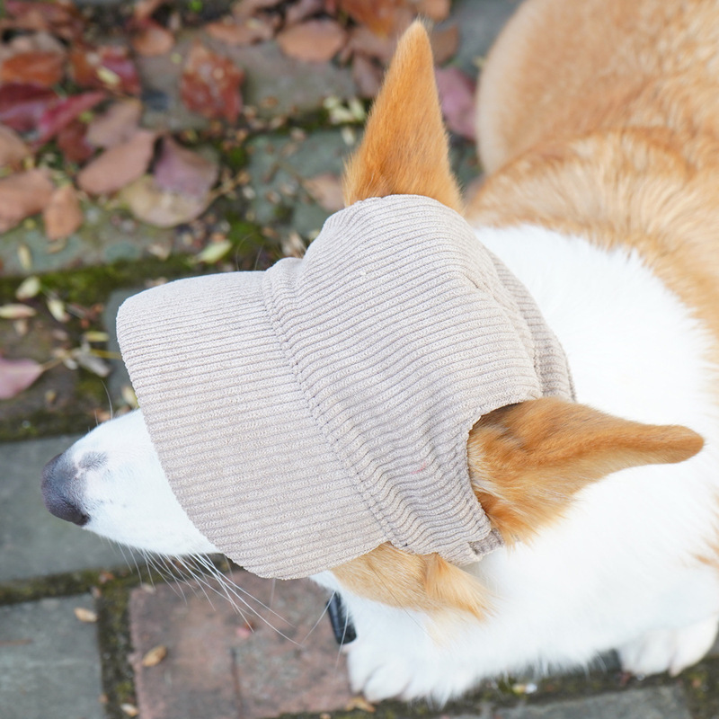 カジュアルコーデュロイペット帽子猫犬日焼け止め屋外装飾野球帽ペット服アクセサリー|undefined