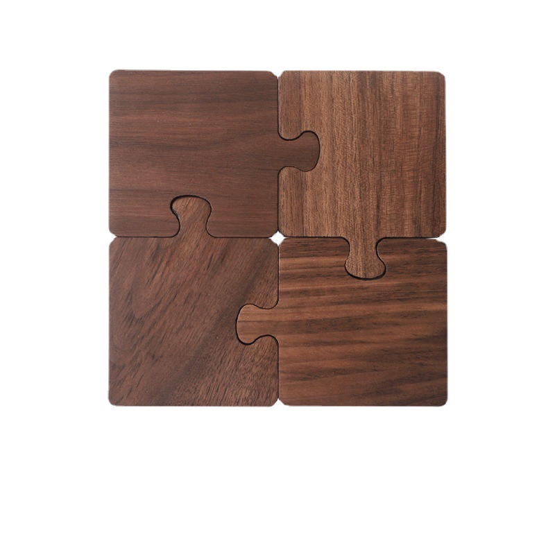 Solid Wood Log Tea Cup Mat Black Walnut Cup Mat Tea Ceremony Insulation Mat Wooden Cup Holder Tea Mat Wooden Tea Holder Japanese Style
