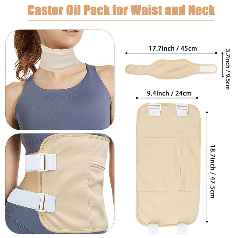 Castor Oil Pack Castor Oil Pack Soft Organic Cotton Reusable Essential Oil Care Aid Pockets