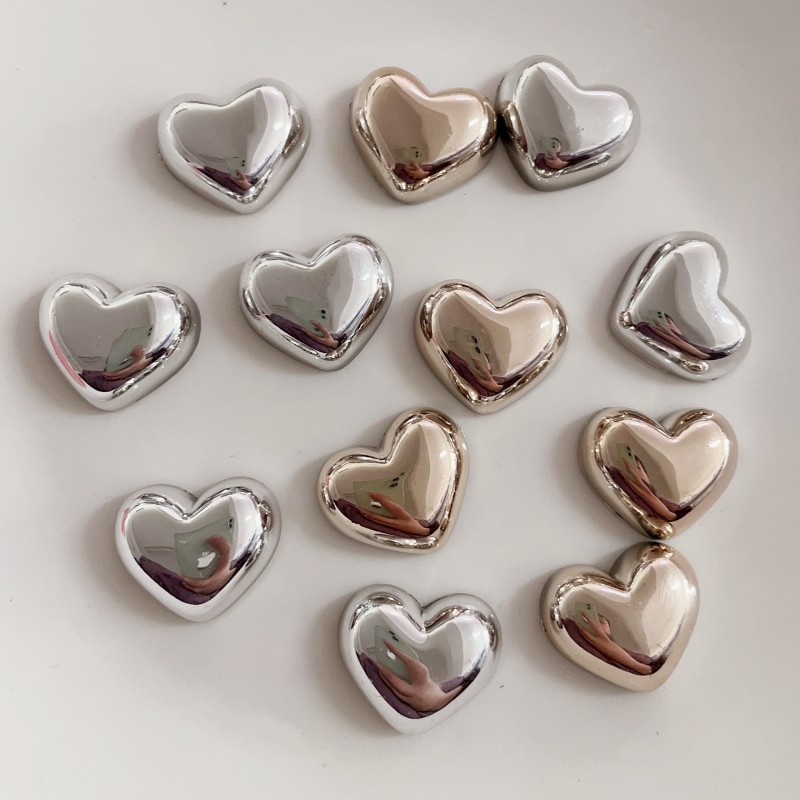 Electroplated metal silver love jewelry accessories handmade diy mobile phone shell accessories material