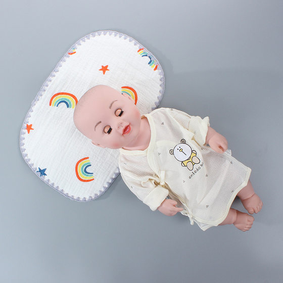Newborn baby gauze cloud sheet pillow baby pillow towel anti-spitting pad is thicker than 10 layers flat pillow pillow baby products