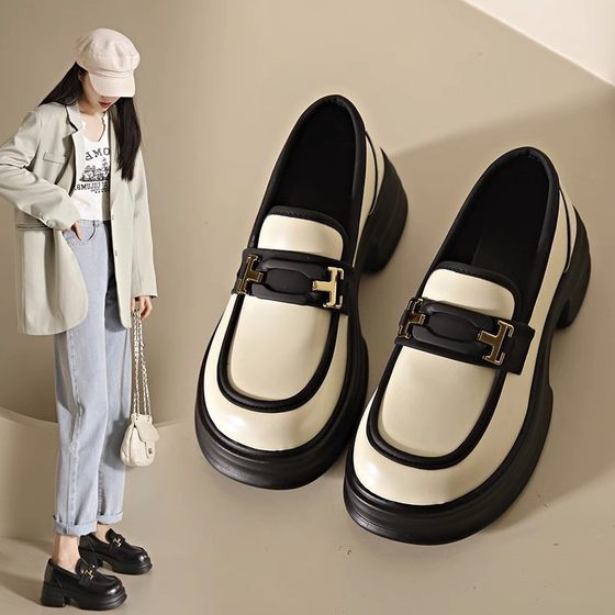 Mary Jane women's shoes 2023 new summer French platform loafers all-match single-layer shoes British style leather shoes