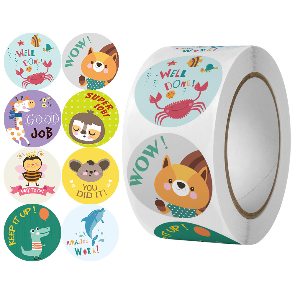 English Teachers Reward Children's Stickers to Encourage Learning English Labels to Pack Emoji Toys Smiley Face Seals