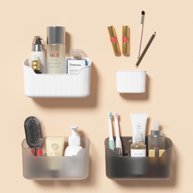 Mirror Cabinet Cosmetic Storage Box Beveled Desktop Dressing Table Skin Care Perfume Built-in Storage Bathroom Cabinet