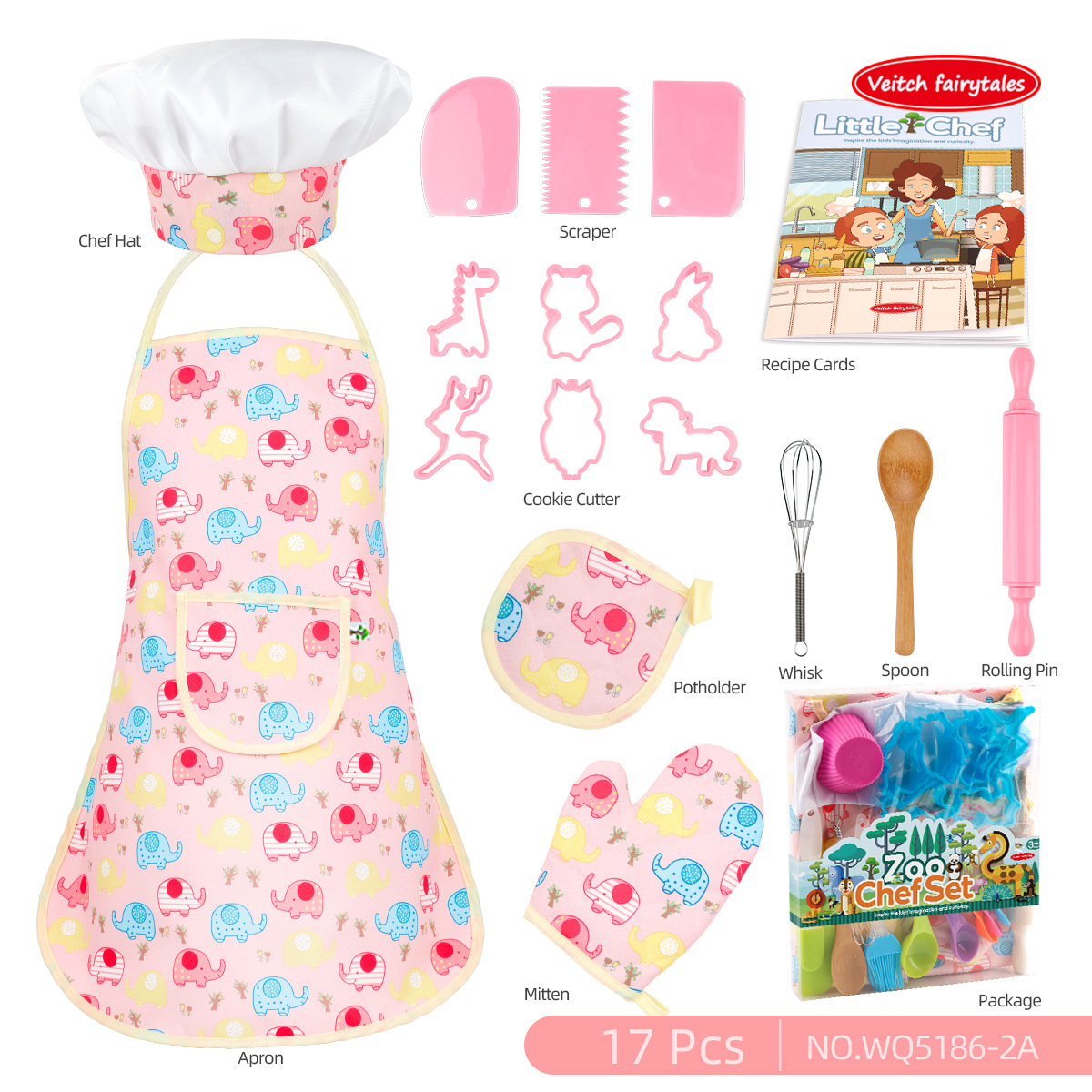 Children's Play Kitchen Toy Girl's Cooking Cooking Kitchen Set Baking Tools Cake Apron Chef Hat