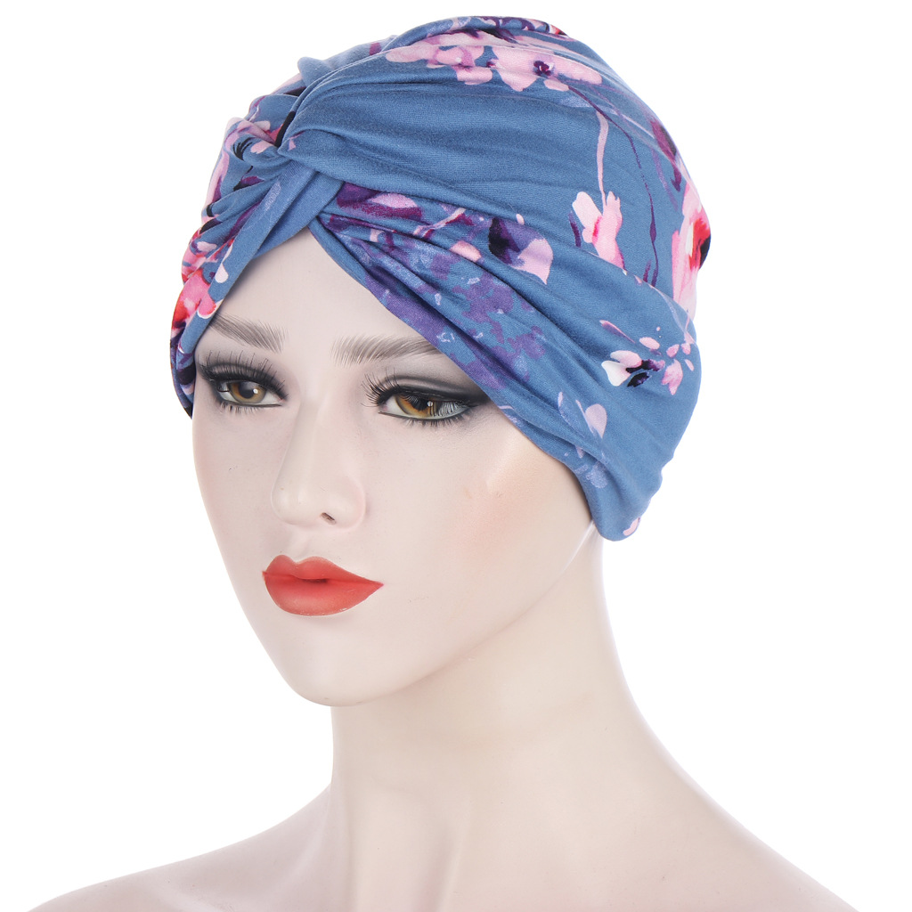 AliExpress New Flower Cloth Twisted Tapes Hat Baking Hat Printed Leopard Print Muslim Tapes Hat Baking Hat