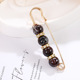 102# pin black brushed 4 beads 7.5cm