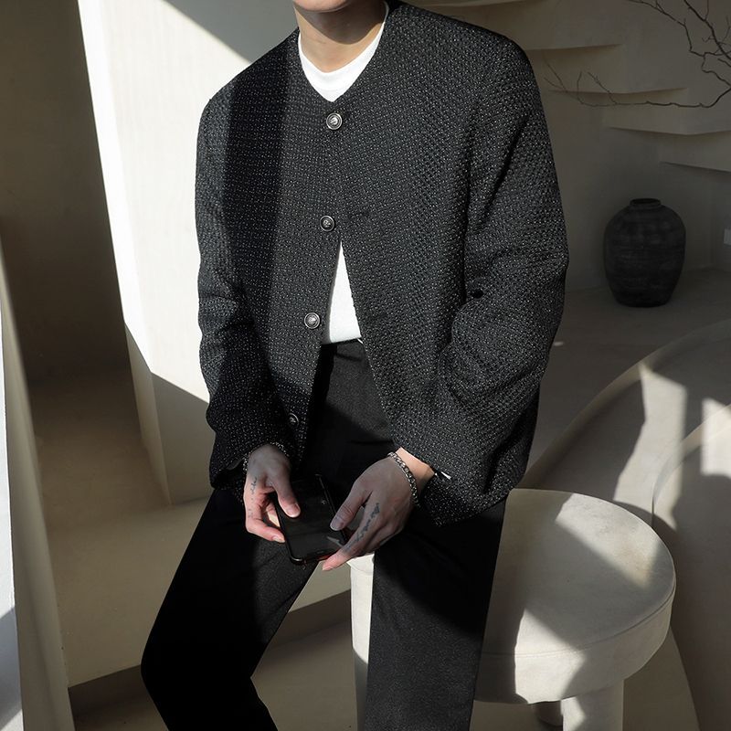 MYQ Men's Jacket Chanel-style Overcoat for Spring and Autumn New Korean Version Fashion Advanced Men's Casual Top