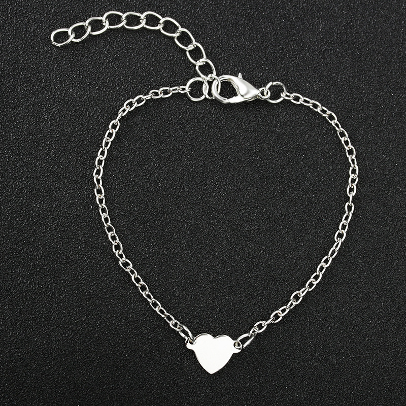 Simple Sexy Heart-shaped Love Heart Bracelet European and American Foreign Trade Cross-border Handmade Jewelry Wholesale