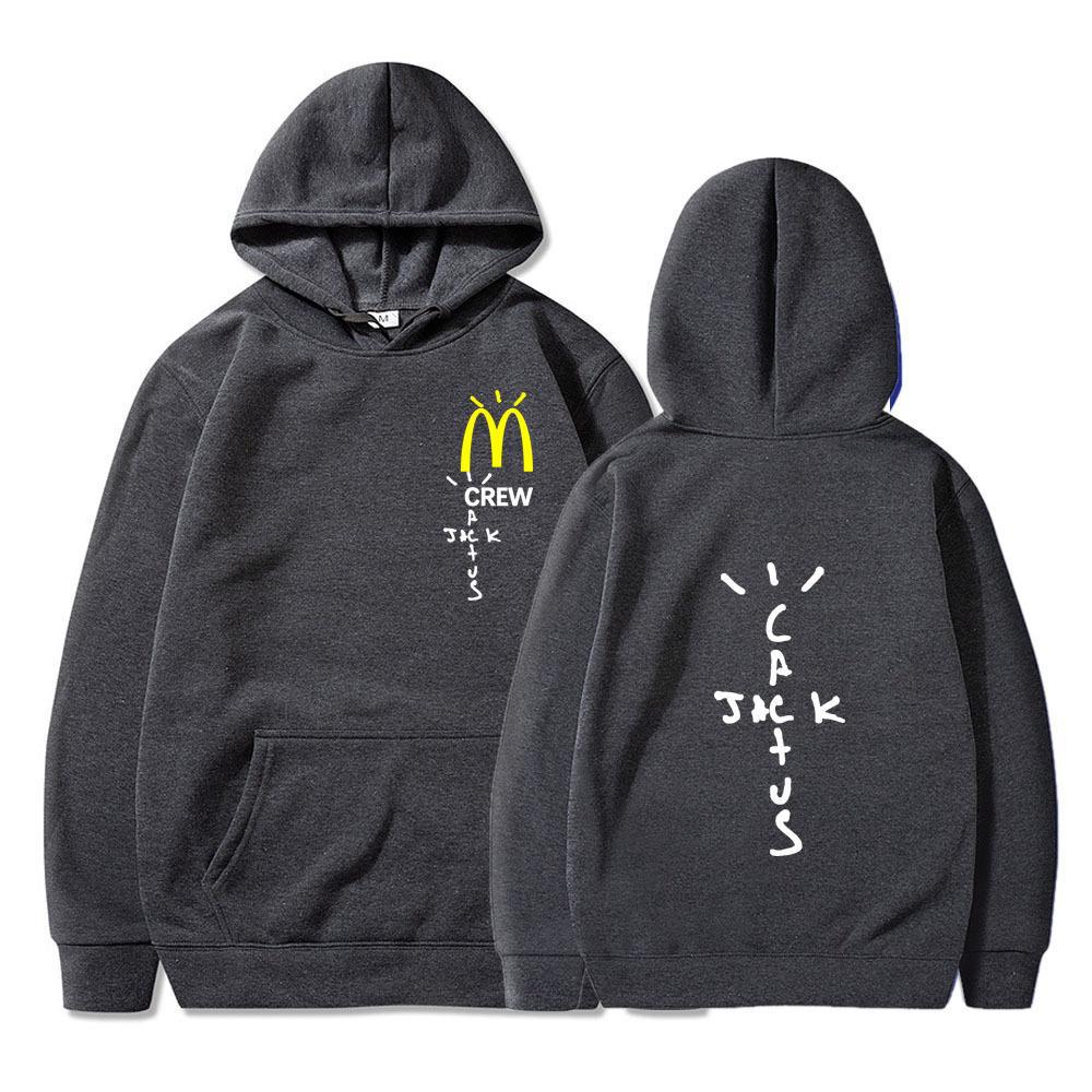 Cactus letter printed hooded sweater women's men's hooded sweatshirt casual pullover
