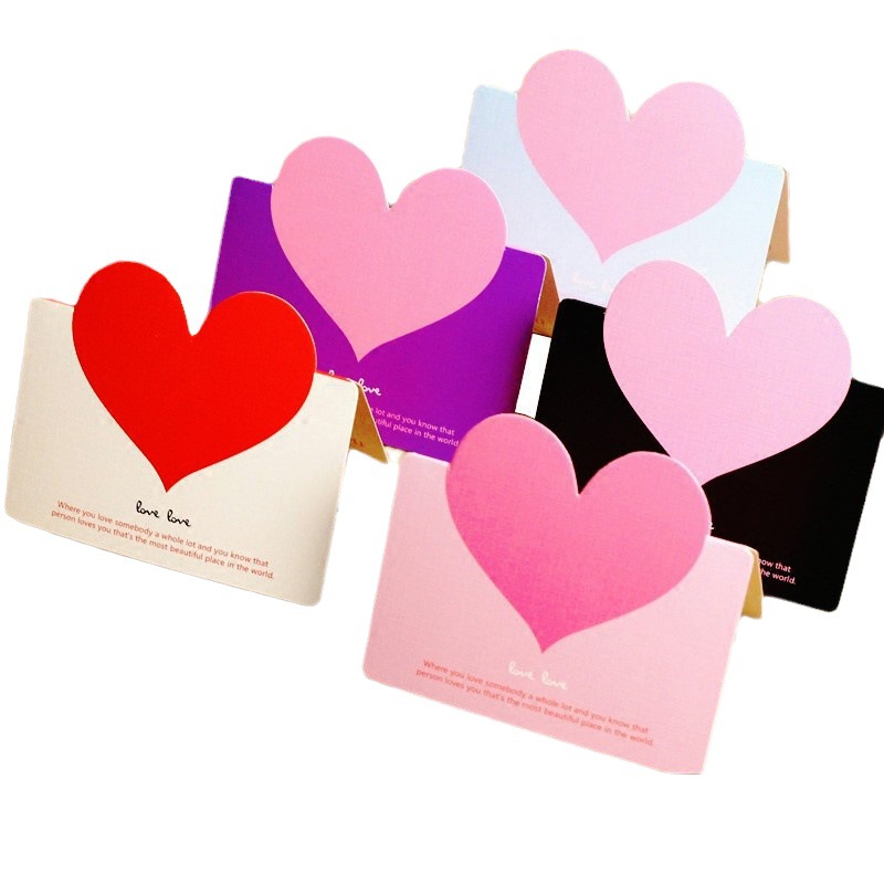 Wholesale simple love greeting card South Korea creative universal mother's day small card birthday blank message card