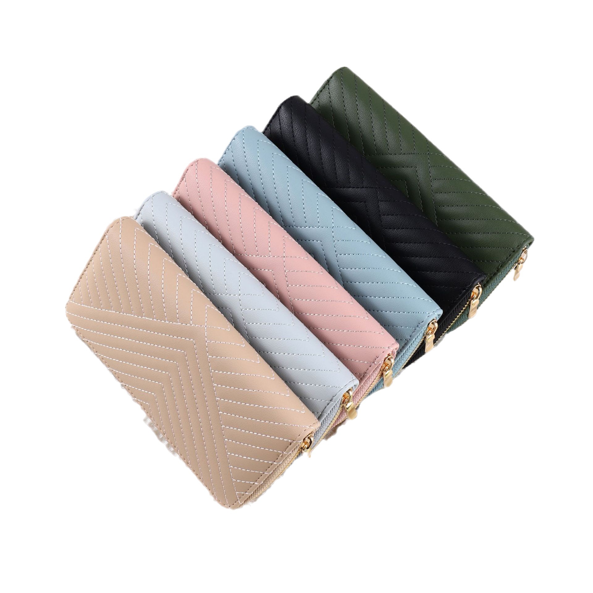 Long women's wallet zipper large capacity wallet clutch simple retro women's wallet wallet quilted wallet