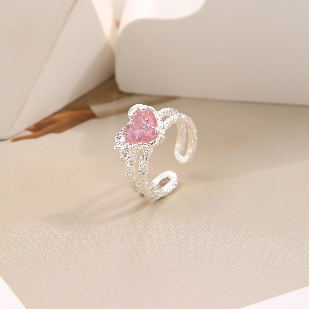 niche ontwerp hoogwaardige open ring licht luxe elegante zoete voedsel vinger ring trendy liefde roze diamanten ring voor vrouwen_voghion.com