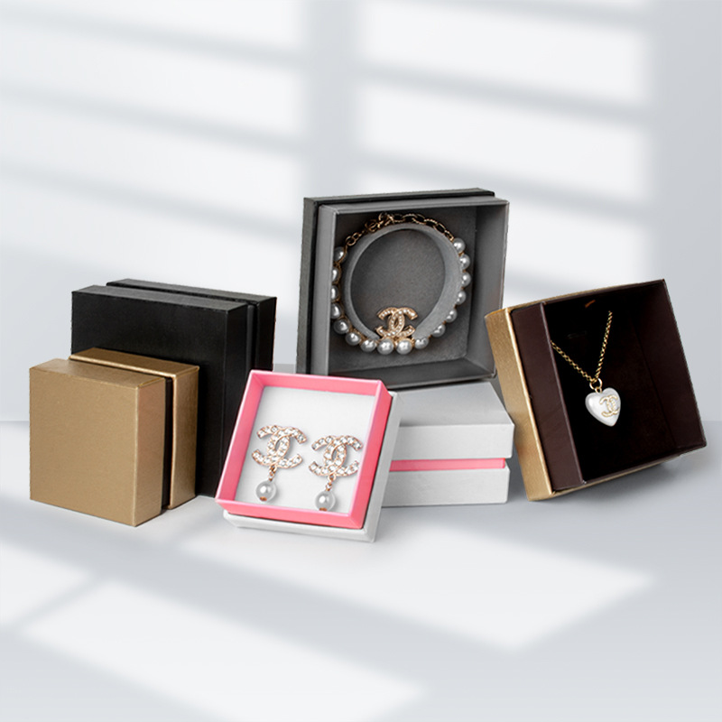 Jewelry box heaven and earth cover ring earrings necklace box bracelet jewelry packaging carton spot wholesale