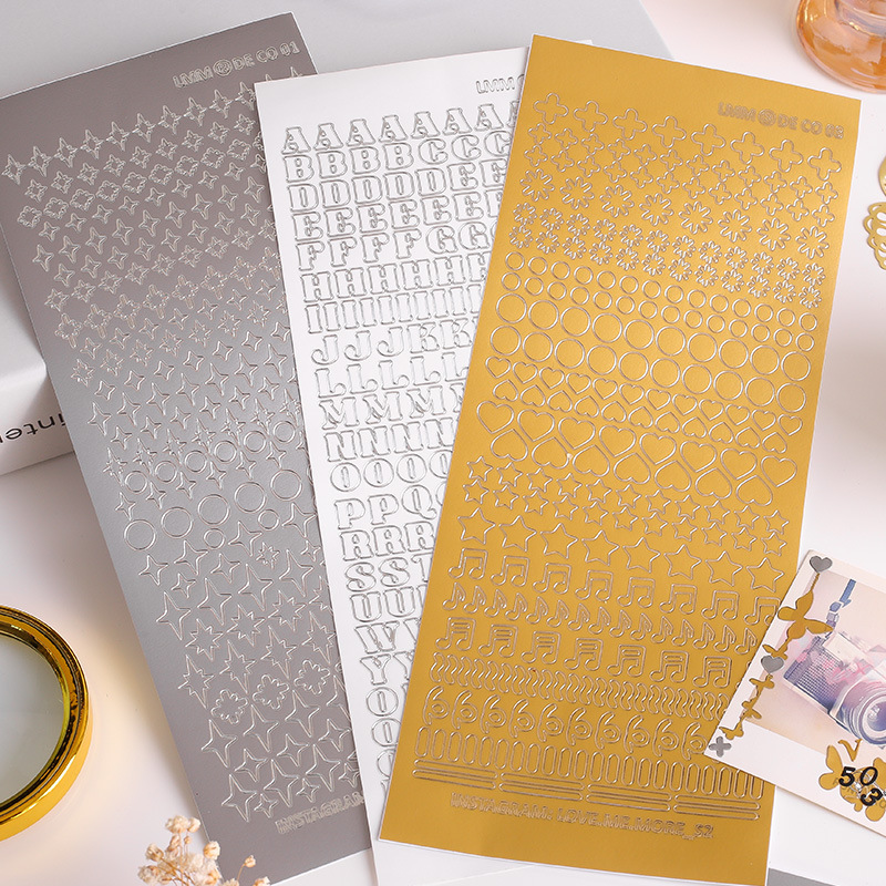 Colorful pvc English letters and numbers hand account stickers gu Ka small card decoration ins star Mark material stickers