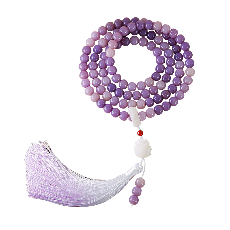 Purple bodhi bracelet 108 tassel design high-end boutique bodhi buddha beads bracelet wholesale