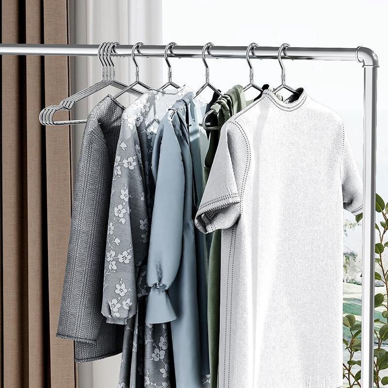 Bold stainless steel solid hanger non-slip drying rack children's hanger hook clothes hanger windproof