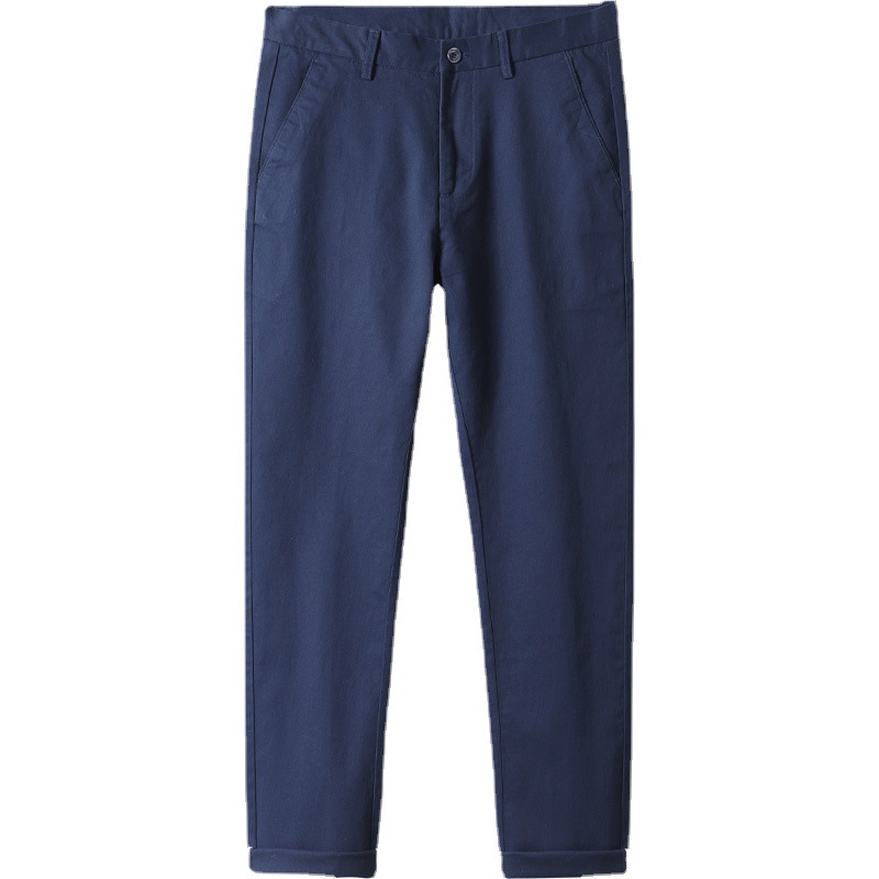 Spring casual pants men's cotton straight loose winter Korean style light business Youth stretch all-matching men's long pants