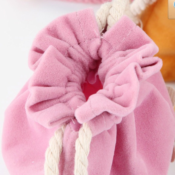 Cute small flower pull-out drawstring bag creative fresh candy color sanitary cotton bag storage bag cup cover 40g