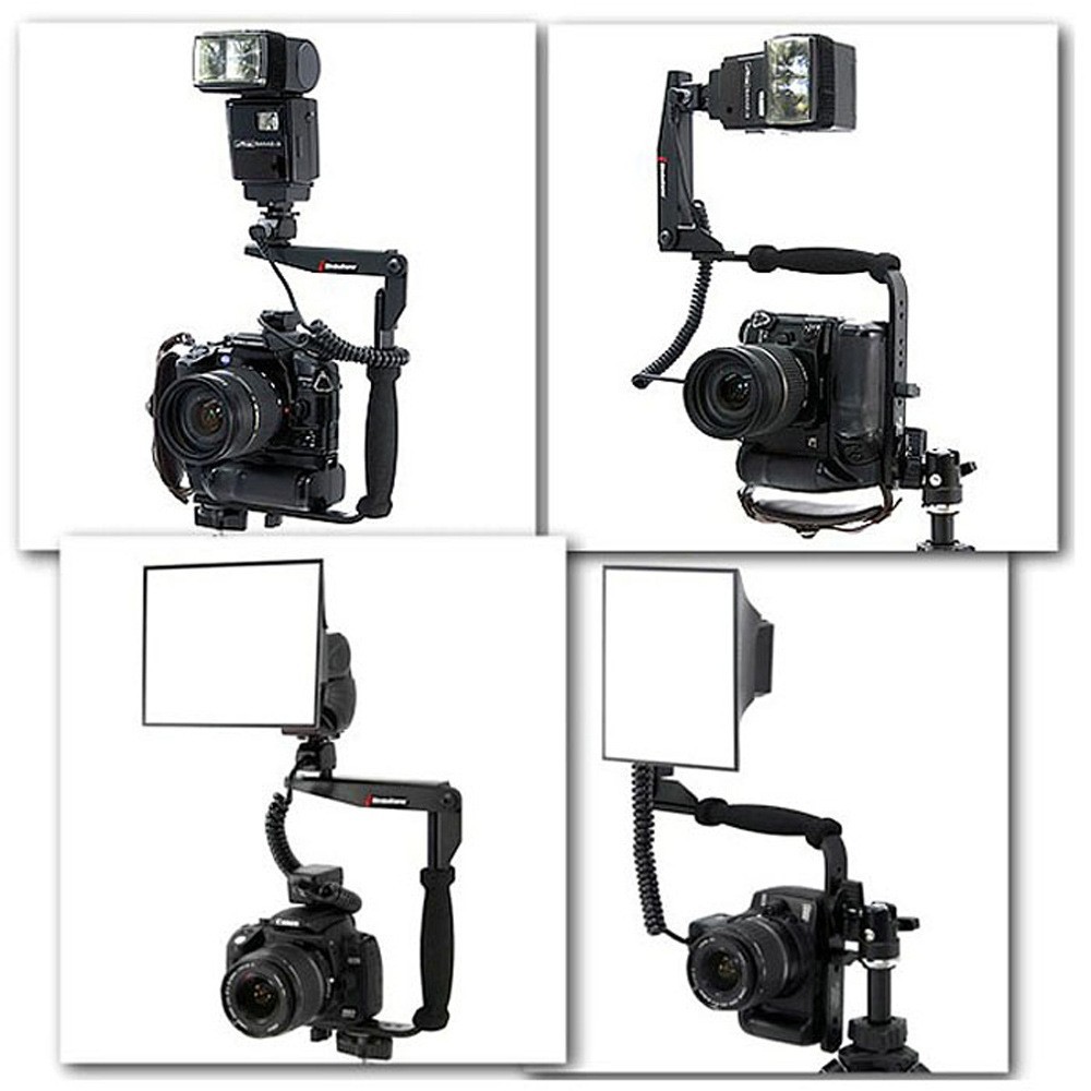 SLR camera double flying swallow top bracket U-shaped single double L Baorong mouth S Chuck bracket flash hot shoe bracket