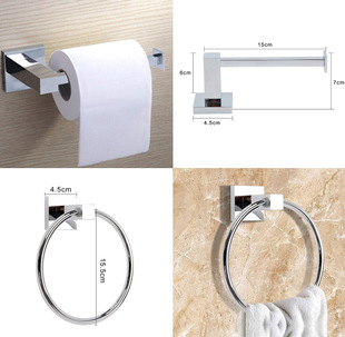 Cross-border stainless steel toilet paper holder toilet paper roll paper holder toilet paper holder towel holder towel ring set