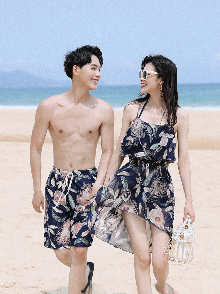 Seaside Beach Couples Swimsuit 2021 New Couple Honeymoon Vacation Bikini Set Hot Spring Swimsuit for Men