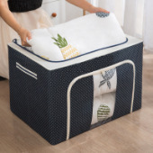Caja de almacenamiento de ropa Oxford tela impermeable marco de acero transparente plegable caja de almacenamiento armario coche edredón caja de almacenamiento en movimiento