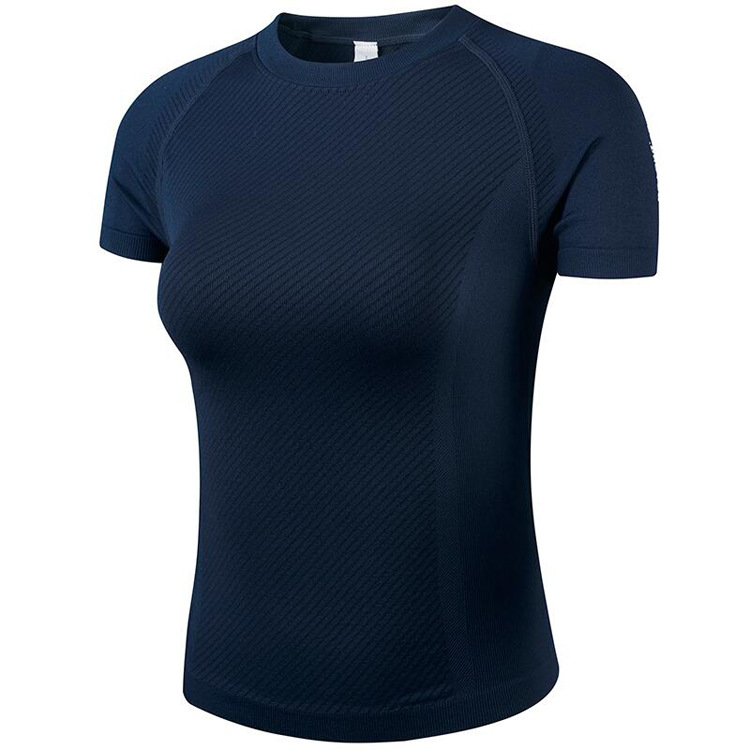 Cross-border Running Sports Slim Quick-drying T-shirt Elastic Slim Yoga Short-sleeved T-shirt Thin New Breathable Top