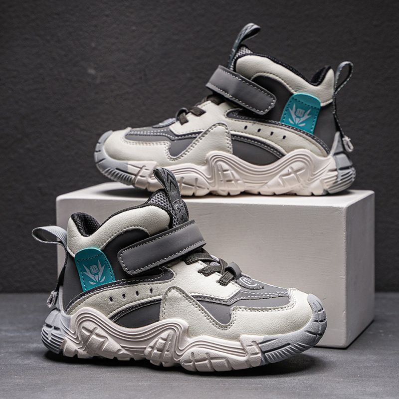 Children's sneaker 2023 autumn and winter New fleece-lined warm boys' cotton shoes girls' two-cotton shoes daddy shoes