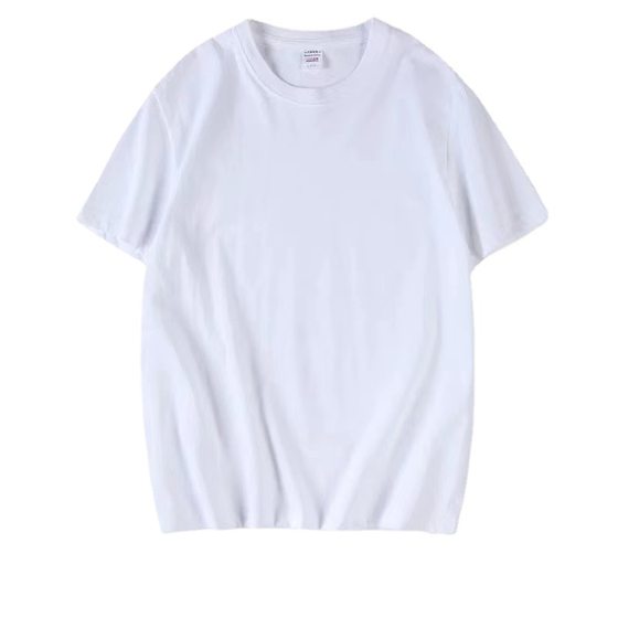 Short-sleeved T-shirt men and women 200 solid color cotton short-sleeved T-shirt crew neck cultural shirt plus size loose ins short-sleeved wholesale