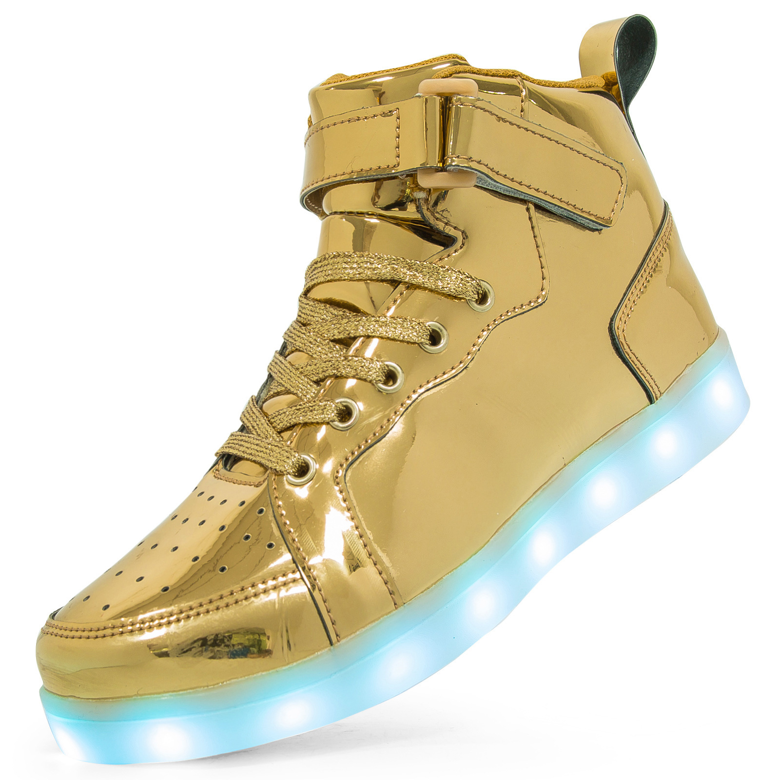 Manufacturers for cross-border LED lights high-top board shoes luminous shoes for boys and girls charging dance men's and women's large size board shoes